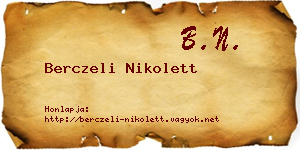 Berczeli Nikolett névjegykártya