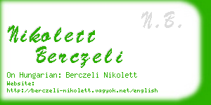 nikolett berczeli business card